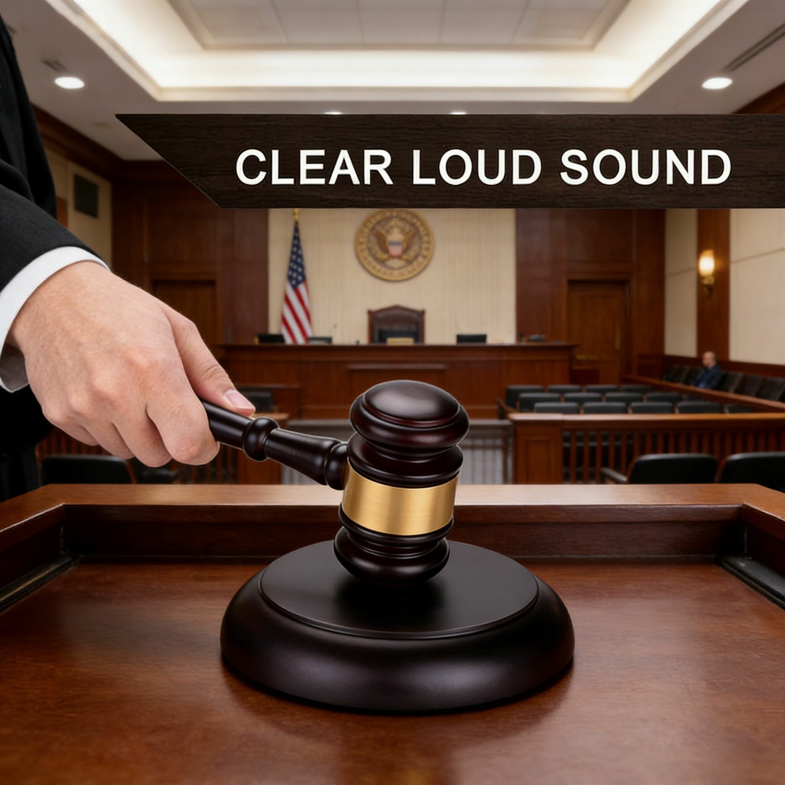 Solid Wood Auction Gavel: Loud Clear Sound Perfect for Law Courts & Auctions