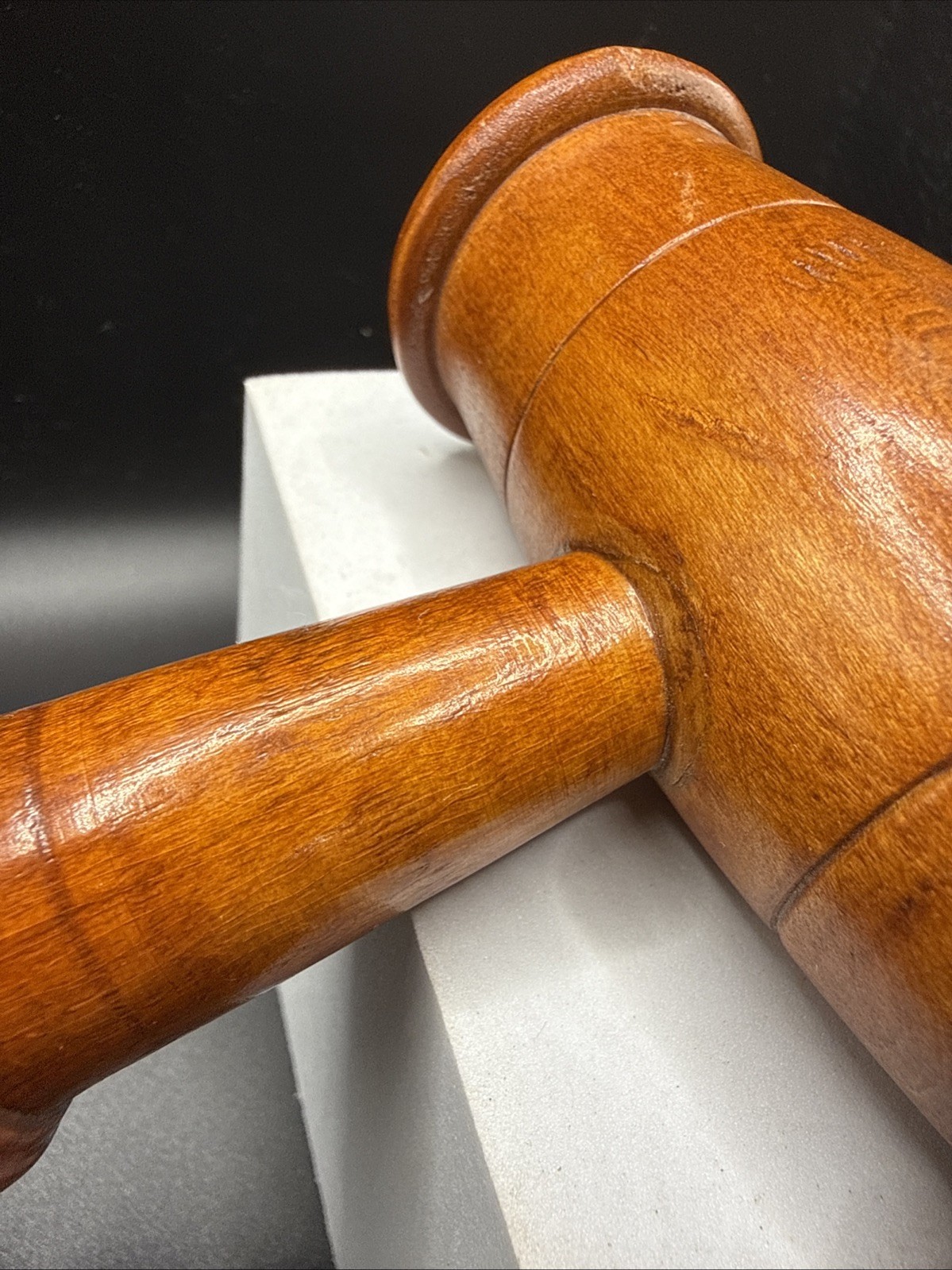 Vintage Good Turning Details Red Tone Solid Wood Judge’s Gavel Approx. 11”