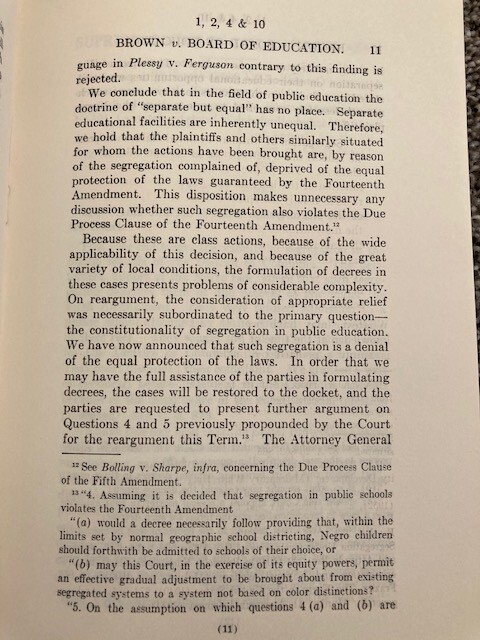 V. Rare BROWN v BOARD OF EDUCATION Original Issue Supreme Court Opinions Pt 1&2