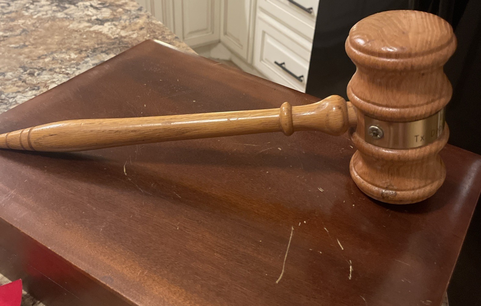 VTG Large Gavel In Appreciation From The Texas Department Of Criminal Justice