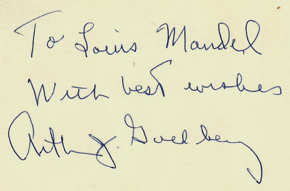 «Supreme Court Justice» Arthur Goldberg Signed Album Page COA
