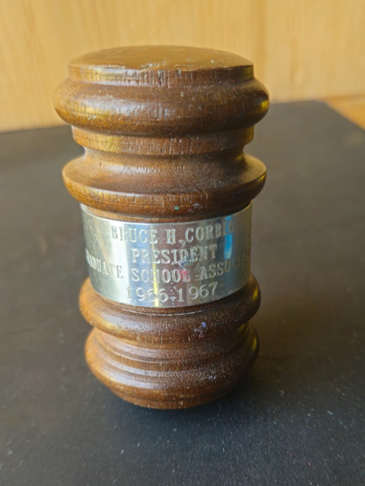 ORNATE WOOD GAVEL. 1966-1967. PRESENTATION PIECE. SOUVENIR