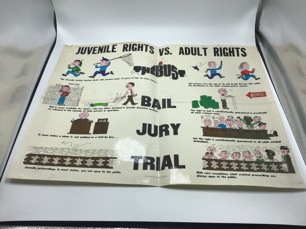Original LAW Poster 1976 – JUVENILE RIGHTS VS. ADULT RIGHTS