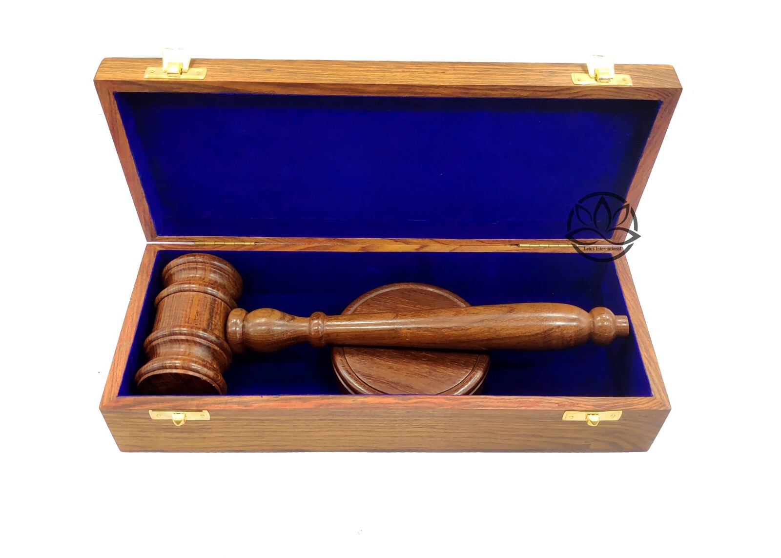 Unbreakable joint Rosewood Gavel and block premium handcrafted gavel blue box