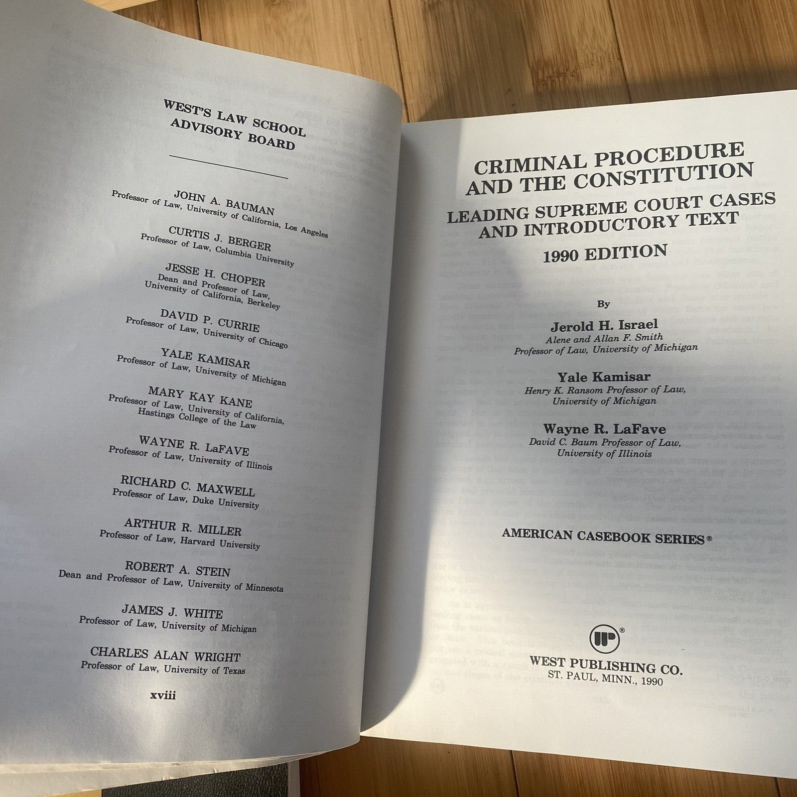 Criminal Procedure and the Constitution Israel Kamisar Lafave 1994 & 1990 Cases