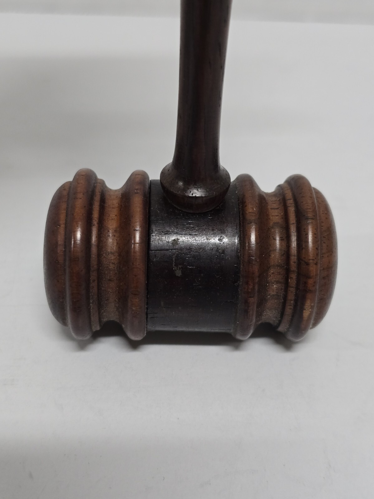 Vintage Med Wooden Judges Gavel Auction Hammer Mallet Round Tip 8.25″