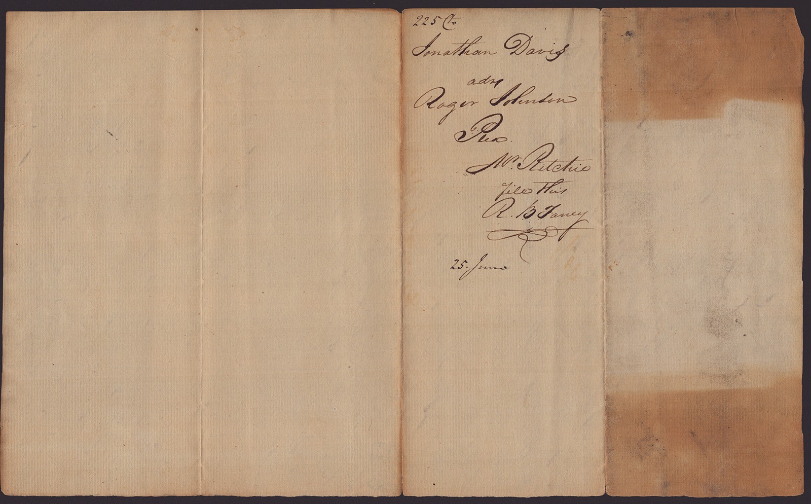 ROGER B. TANEY – AUTOGRAPH MANUSCRIPT DOUBLE SIGNED 6/25
