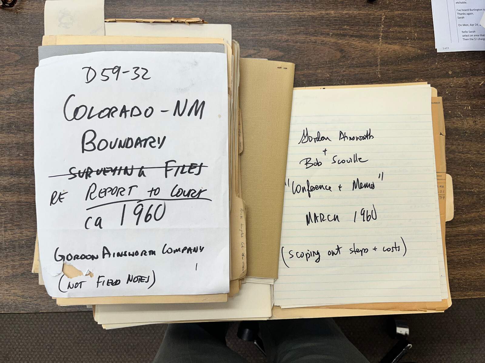 Colorado New Mexico Boundary Dispute Court case 1960 files eb-124