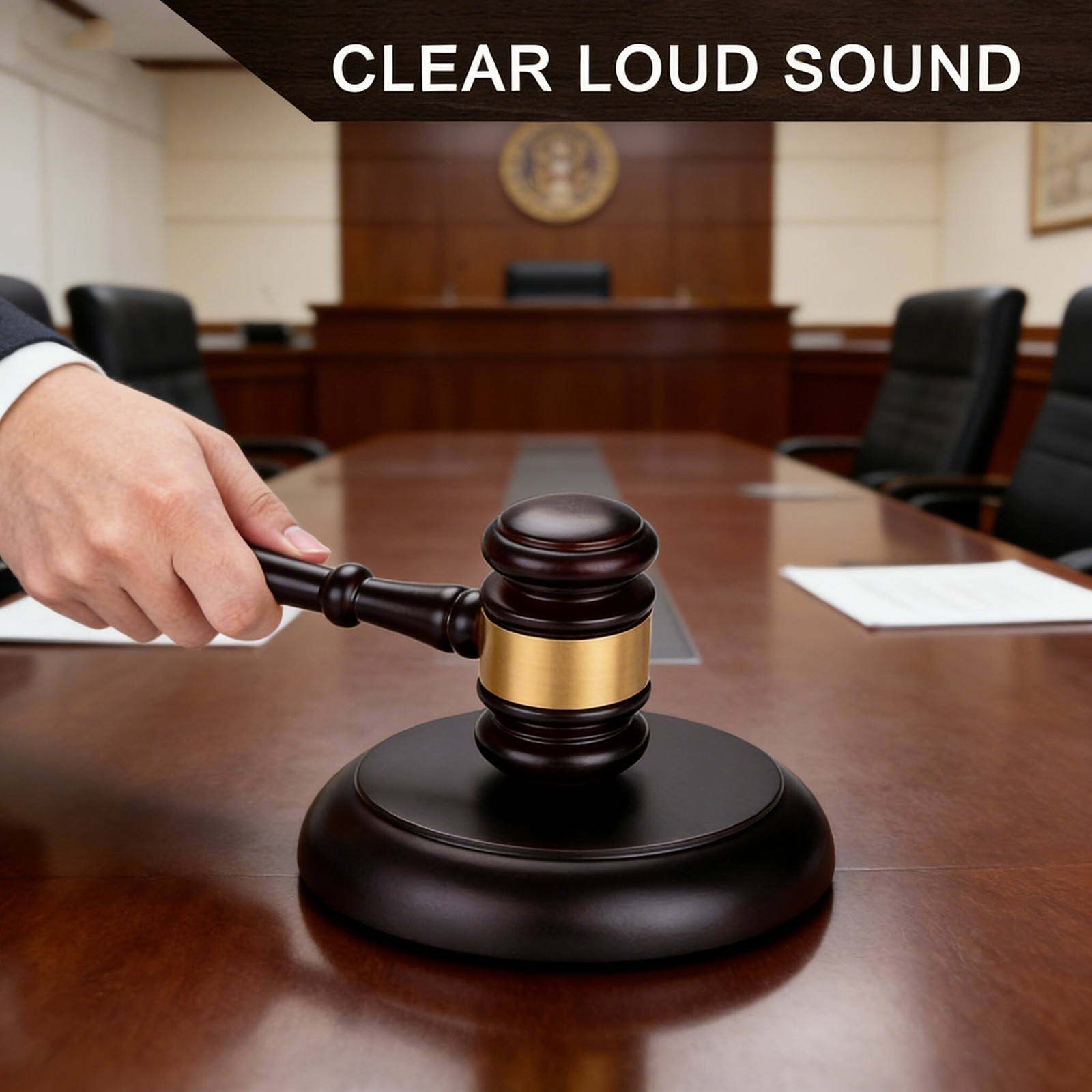 Solid Wood Auction Gavel: Loud Clear Sound Perfect for Law Courts & Auctions