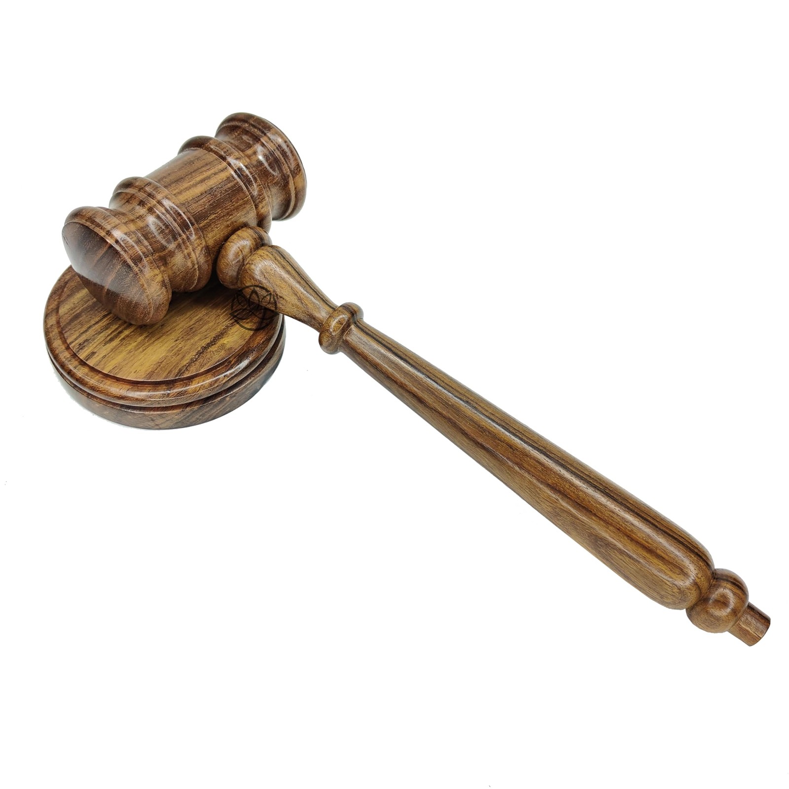 Wooden Gavel Block Set Engraved Boxed Large Blue 12 Inch Sturdy Rosewood