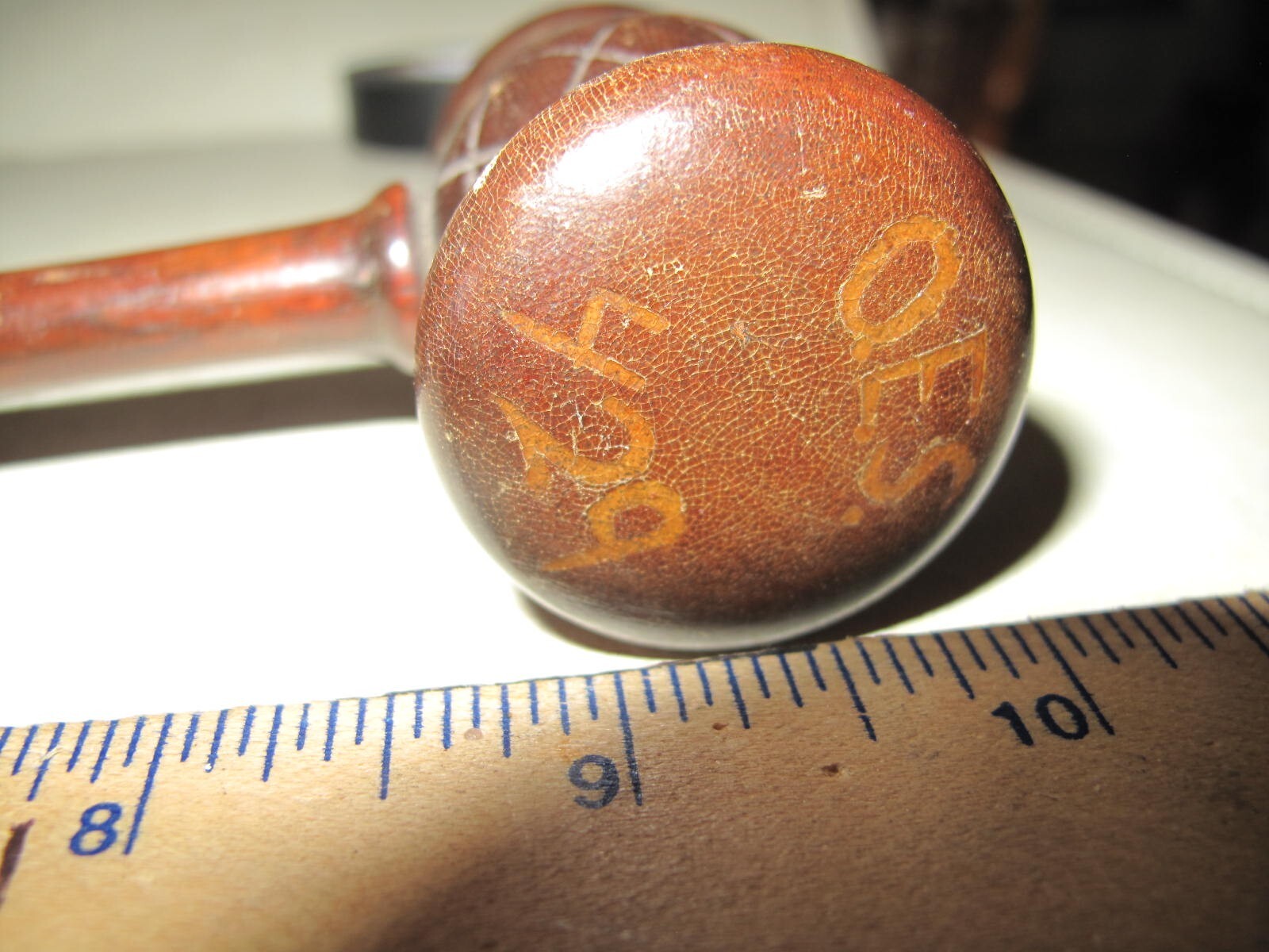 Order Of The Eastern Star ? Hard dark wood Gavel marked OES 429- MW