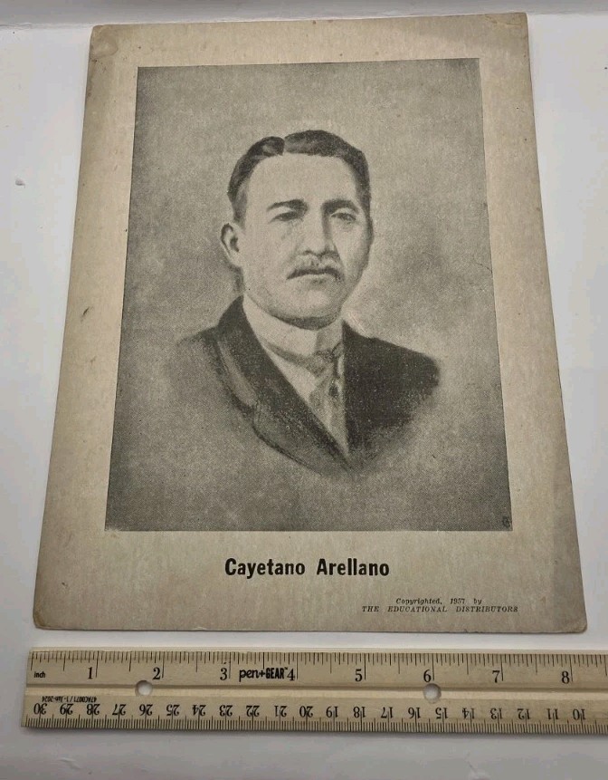 1957 Philippines First Chief Of Justice Cayetano Arellano Educational Poster.