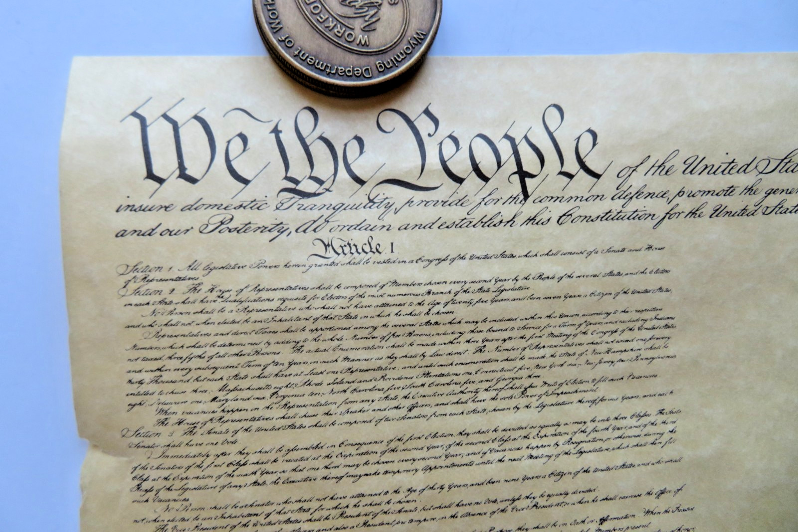 1787 United States Constitution «We The People» Replica Kmart® Rubbermaid®