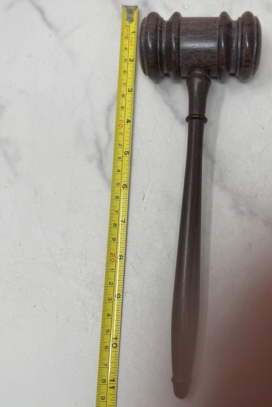 Vintage 1960s Rosewood Judge Auctioneer Gavel Courtroom 1-Piece Head No Band