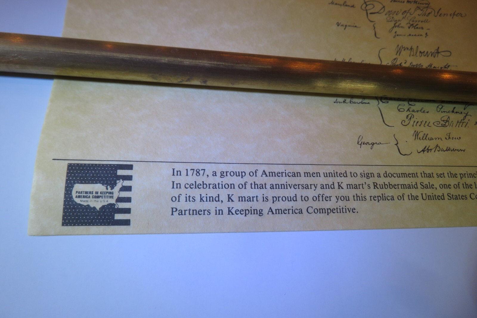 1787 United States CONSTITUTIONS (TWO) «We The People» Replica Kmart Rubbermaid®
