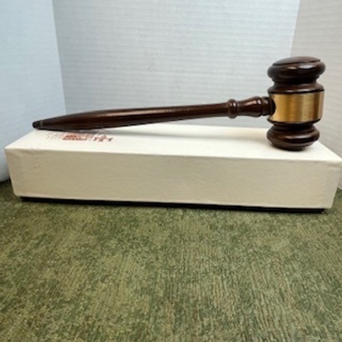 Symbol of Leadership Wood Gavel with Gold Band Made in America 10.5 Inch
