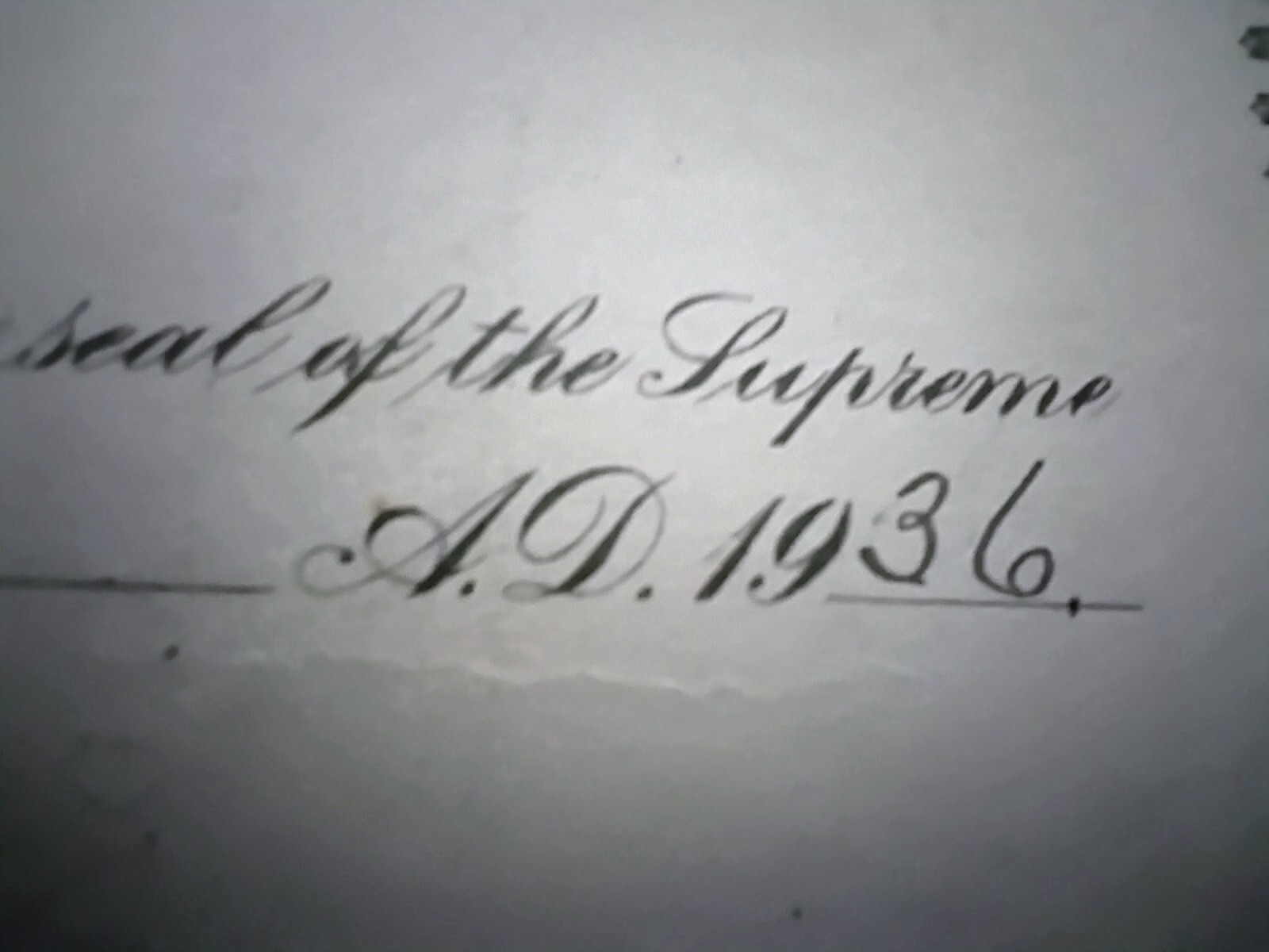 Original 1936 Supreme Court Of Texas State Bar Certificate w SEAL w Signatures