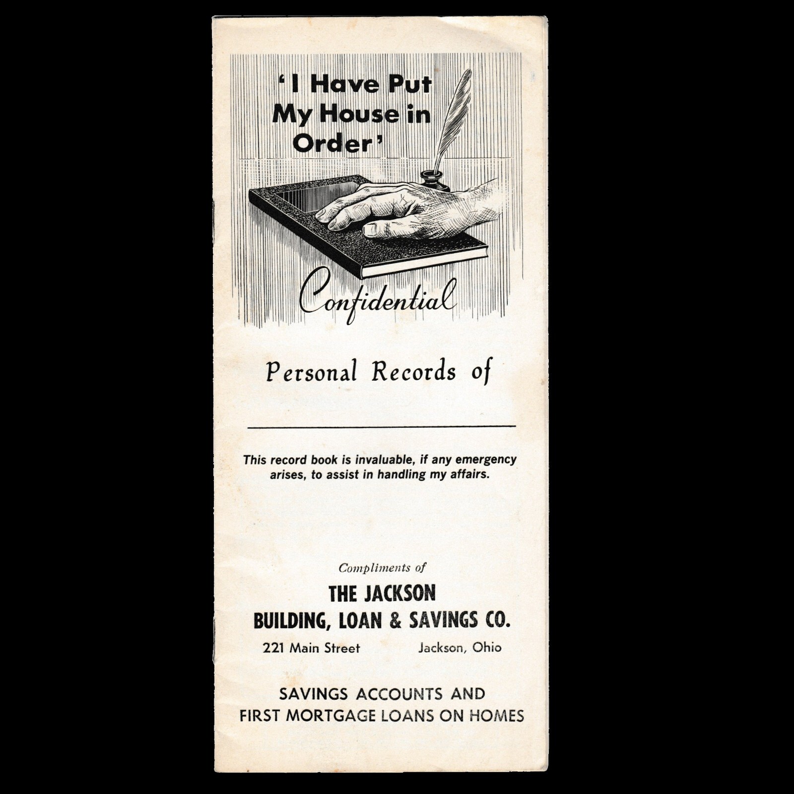 1967 I Have Put My House in Order Personal Records Book Financial Legal On Death