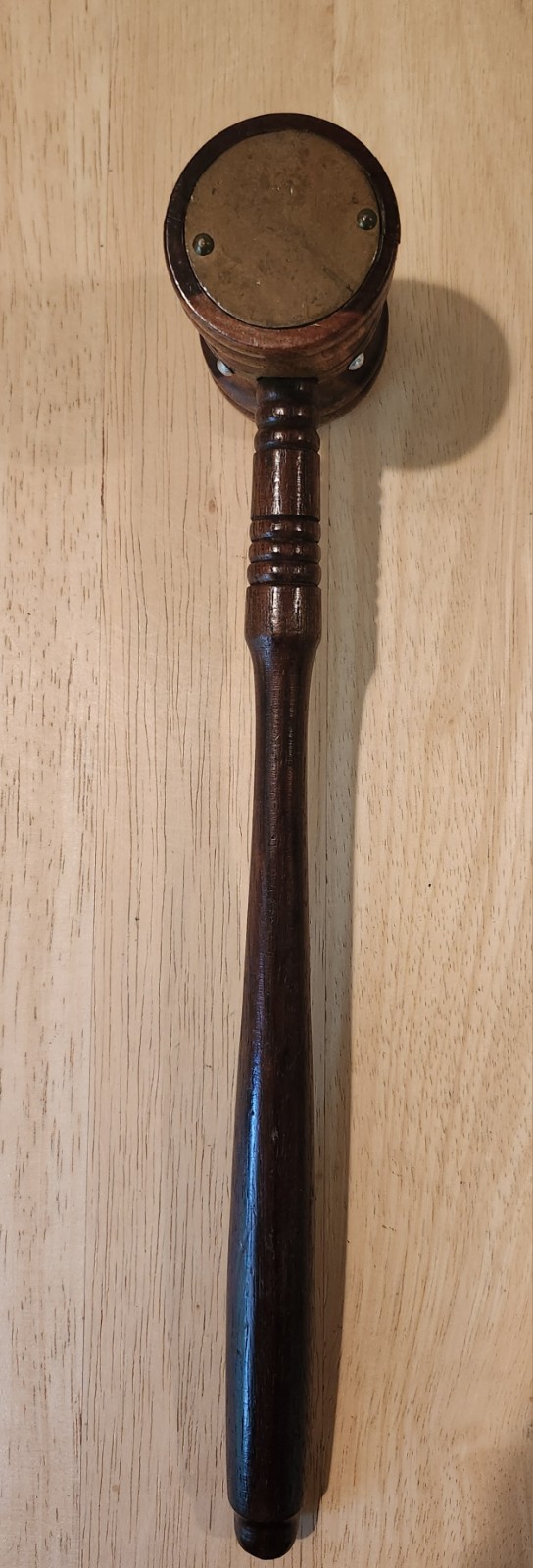 Vintage 12″ Hand Crafted Turned Wooden Gavel 2 Toned Head – FREE SHIPPING