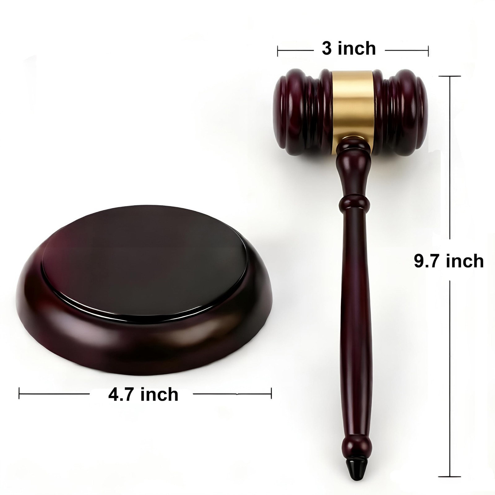 Wooden Gavel With Sound Block Set Loud Clear Strike Mock Trials Auctions HOA