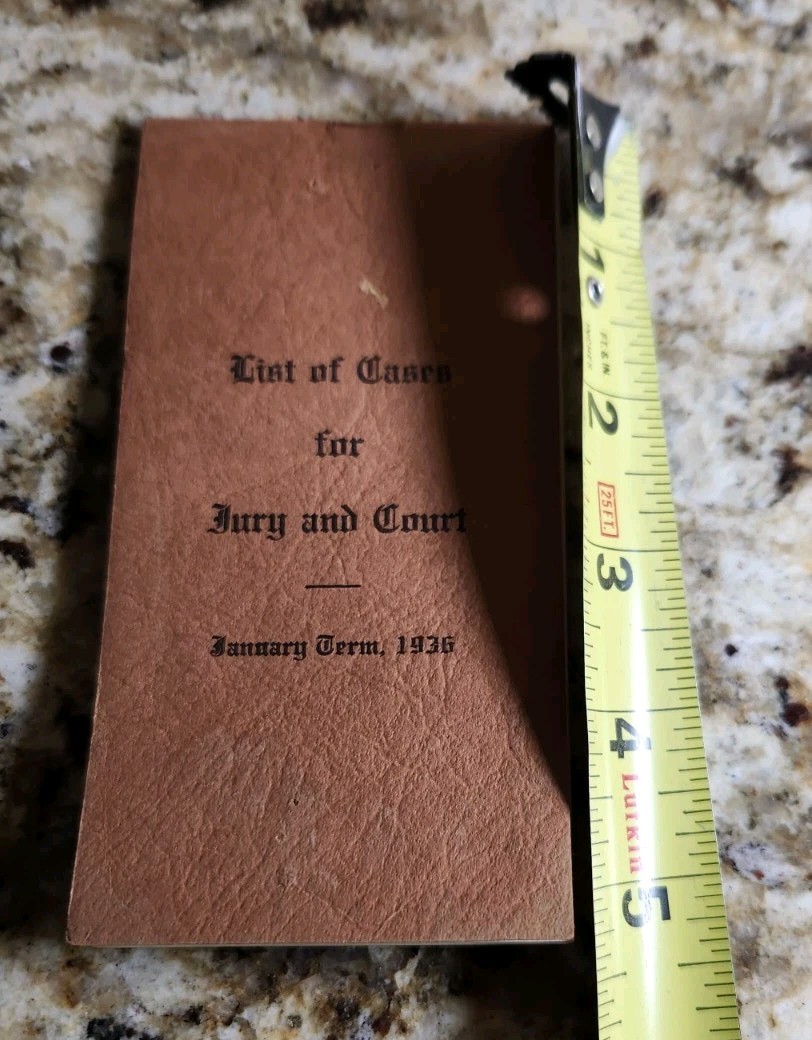 List Of Cases For Jury And Court January Term 1936 Docket Grafton NH