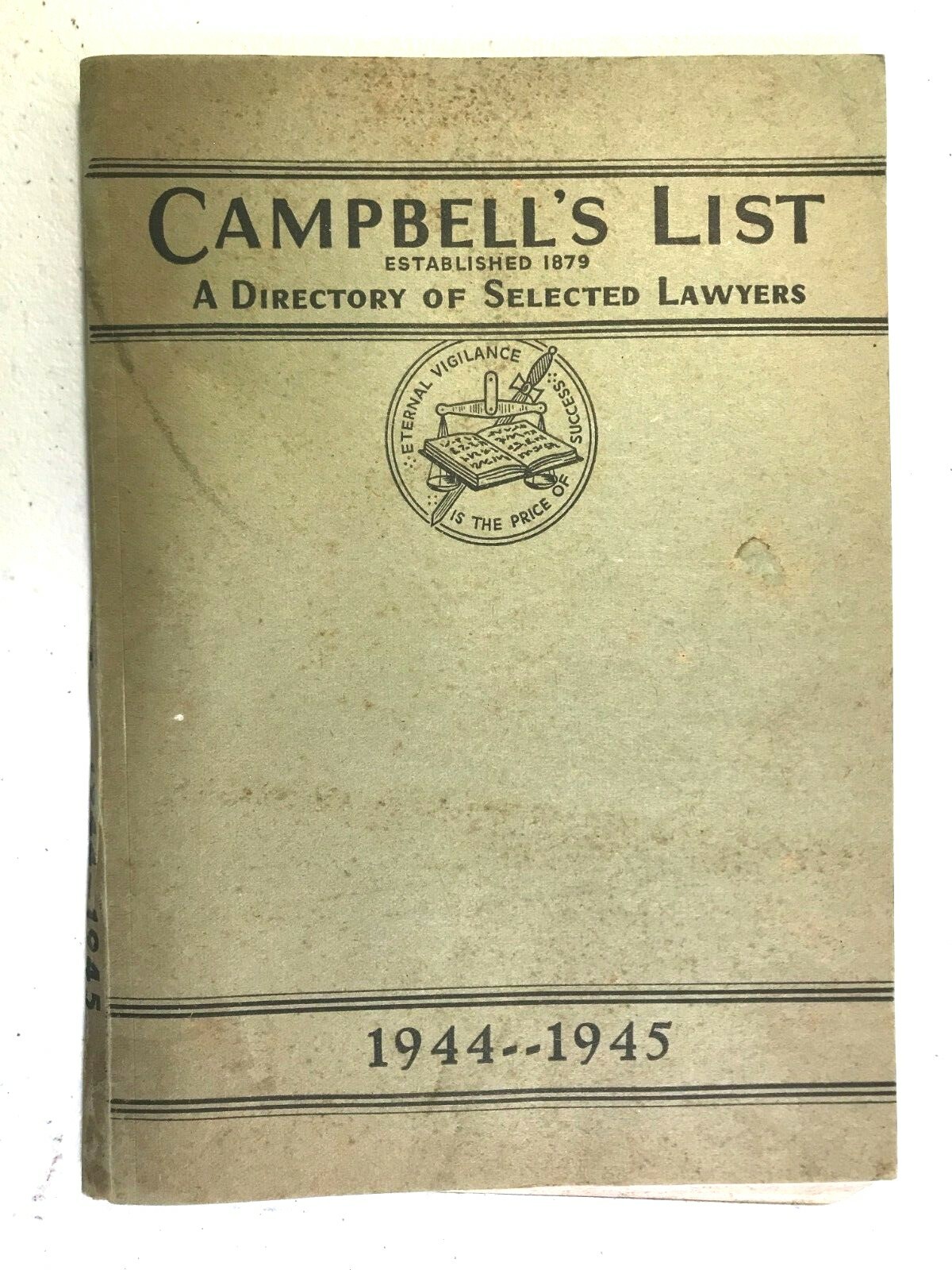 1944-1945 Campbell’s List – Directory of Selected Lawyers, USA Canada attorneys