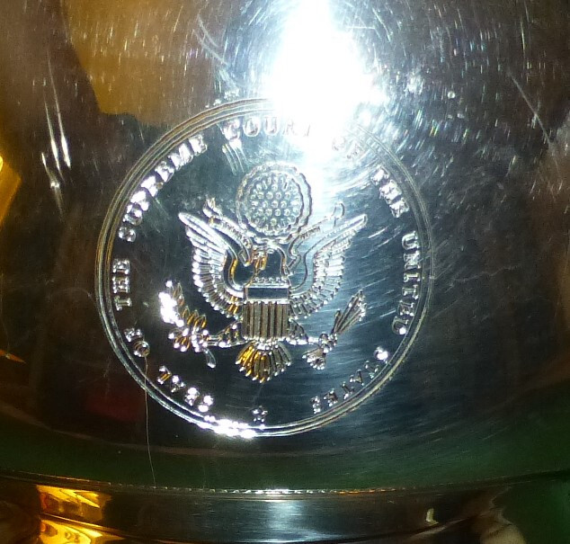 VTG Salisbury Pewter Water Pitcher Engraved United States Supreme Court Seal