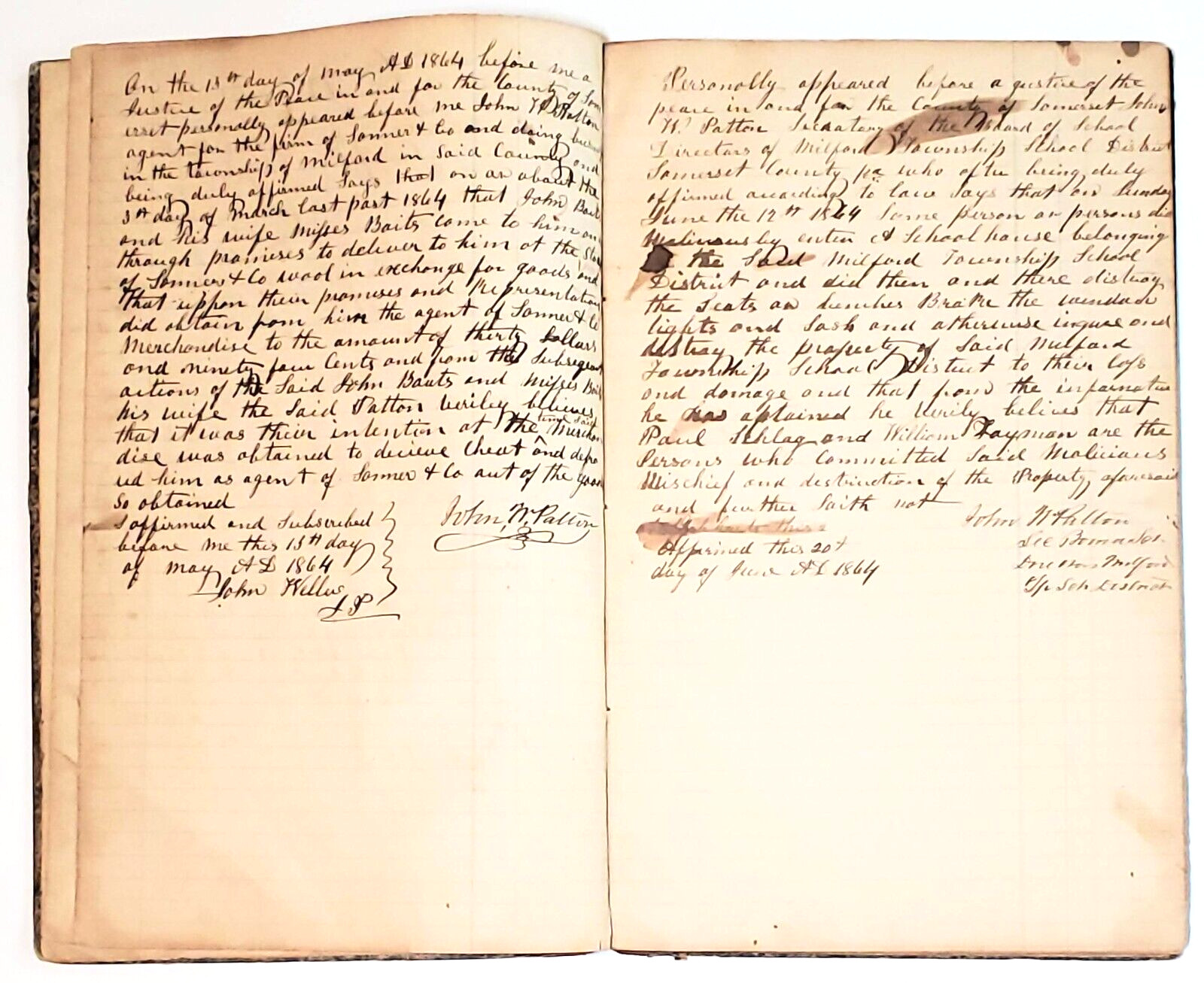 Antique 1860’s-1930’s Somerset County Pennsylvania Court Ledger
