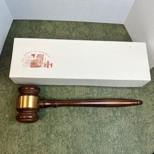 Symbol of Leadership Wood Gavel with Gold Band Made in America 10.5 Inch