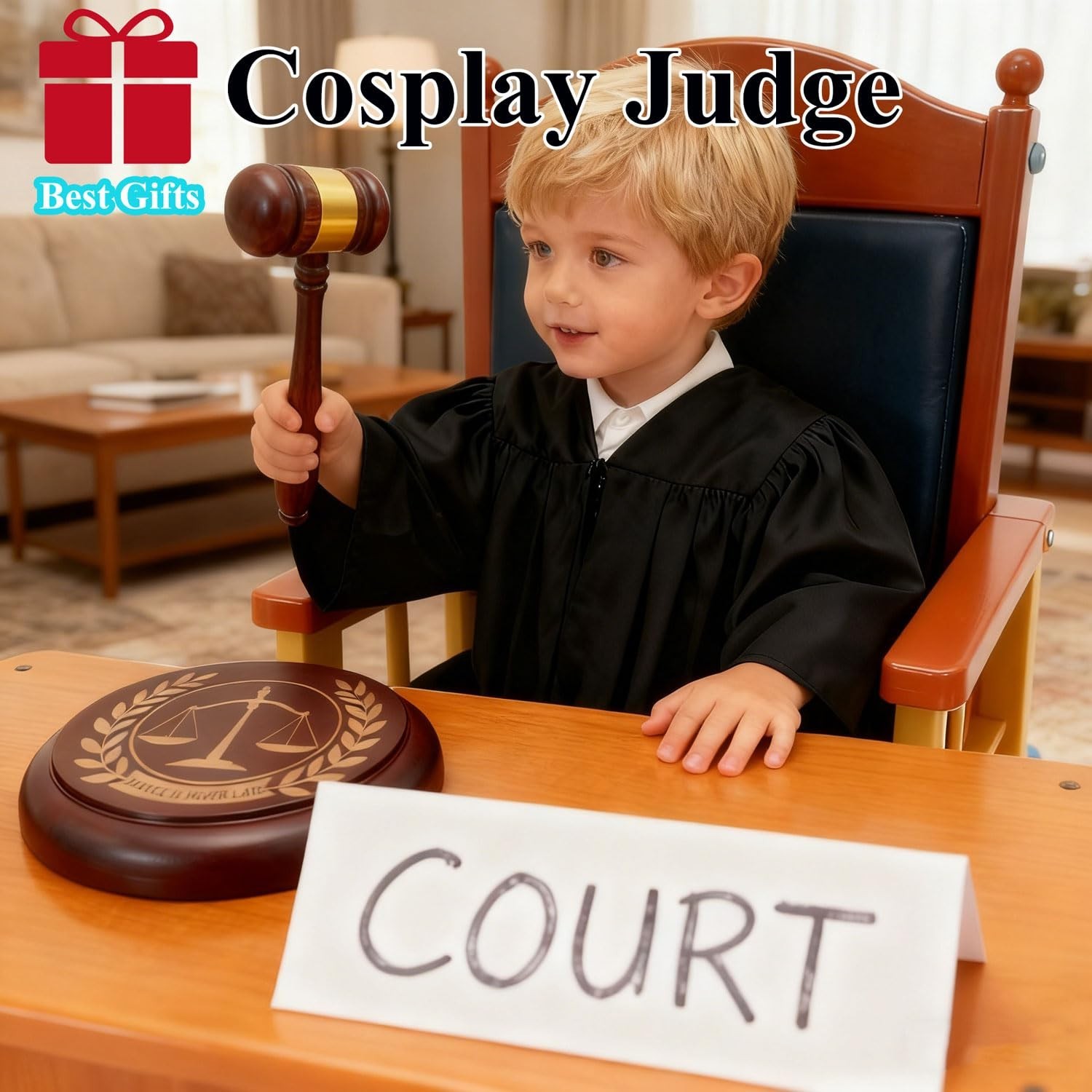 Wooden Gavel & Sound Block Set – Judge’s Gavel for Court, Meetings, Auctions, Pr
