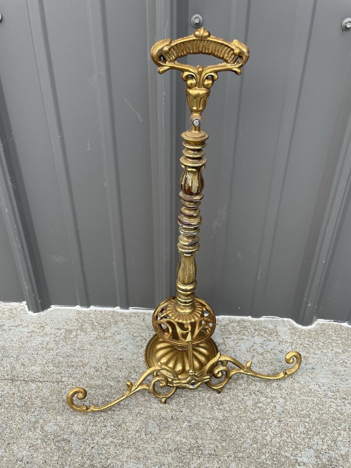 Vintage Cast Metal Arms of Justice Scale Ornate Brass Tone Project For Parts NL