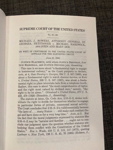 BENCH OPINIONS Bowers v. Hardwick and Lawrence v Texas Gay Sexual Conduct Cases