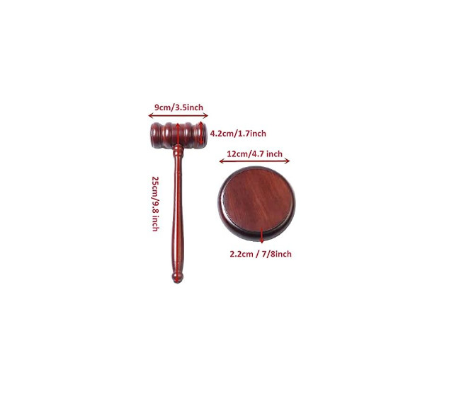 Handmade Wooden Gavel and Block Perfect for Judge, Lawyer, Auction Court Student