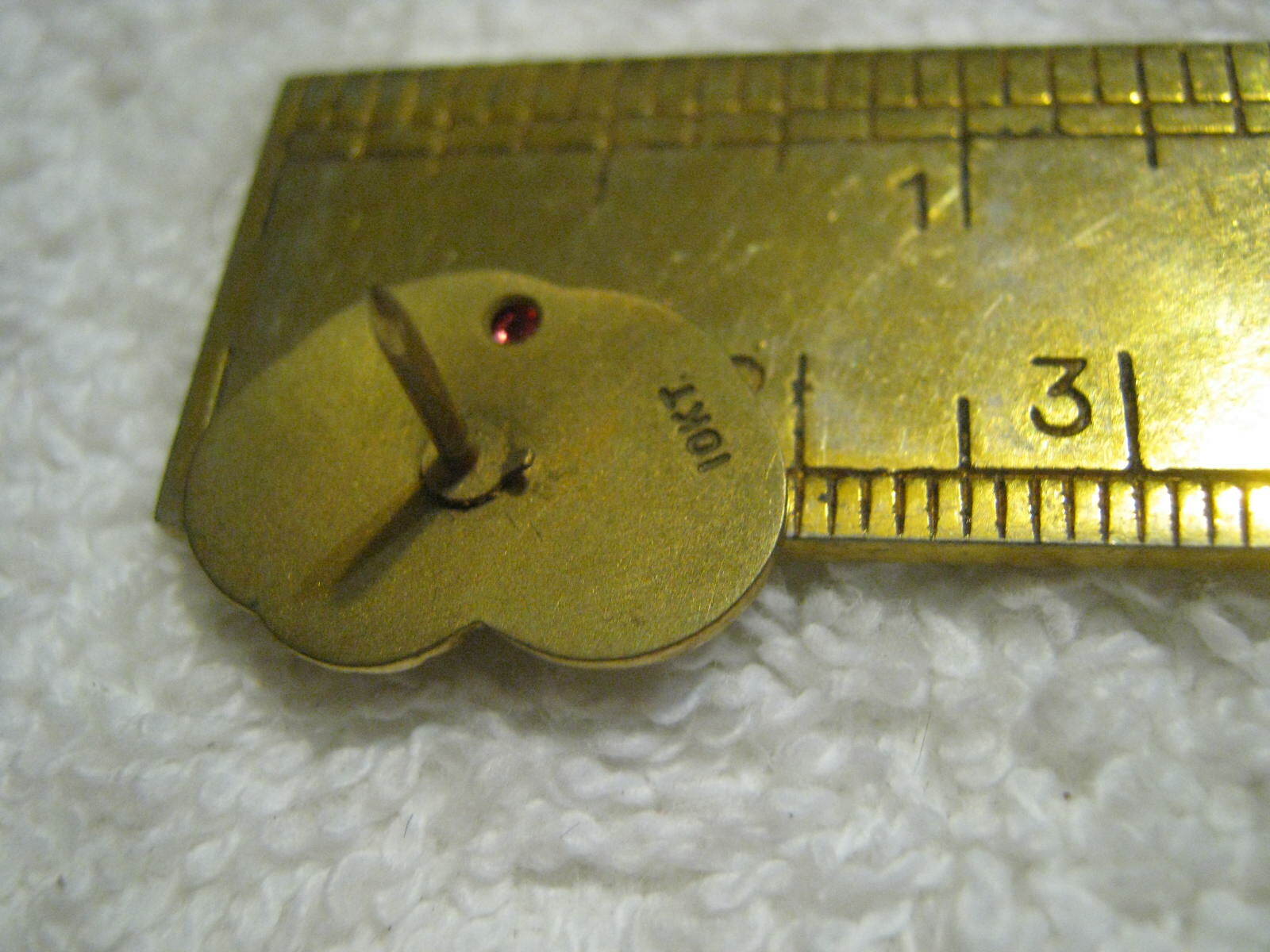 Pre-1997 DADE COUNTY CIRCUIT COURTS 20 Year 10KT Gold & Ruby Service Pin w/ Box