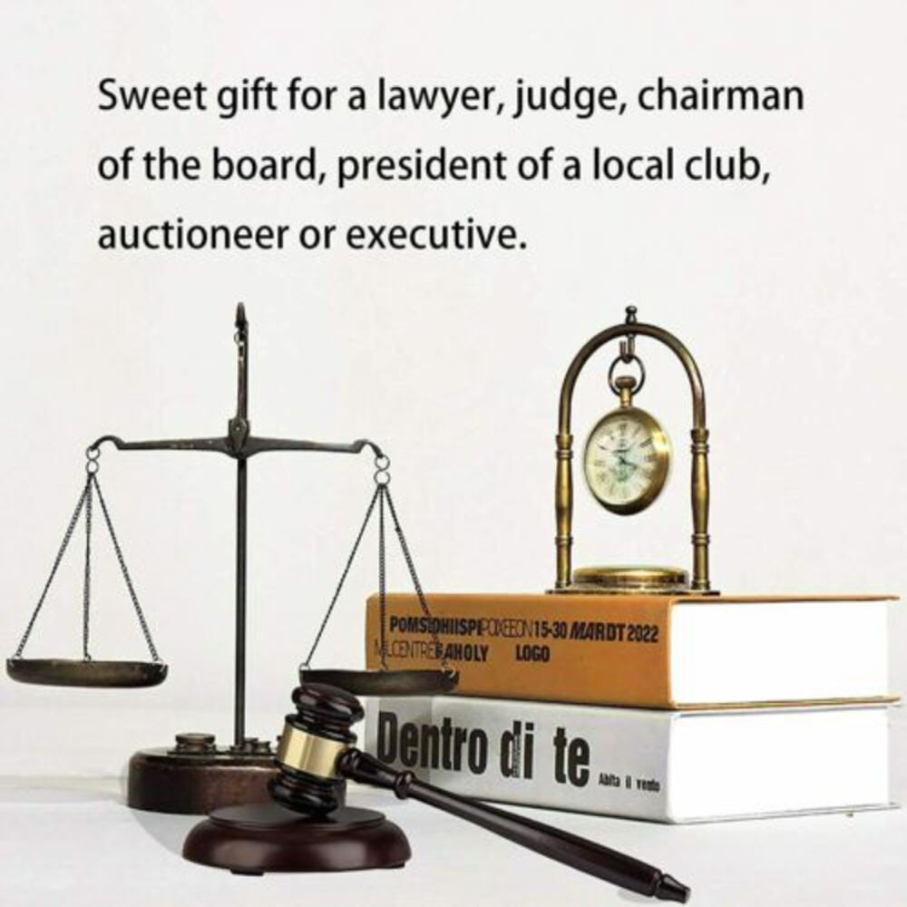 Wooden Gavel Hammer and Sound Block Set Mallet for Lawyer Judge Auction Sale