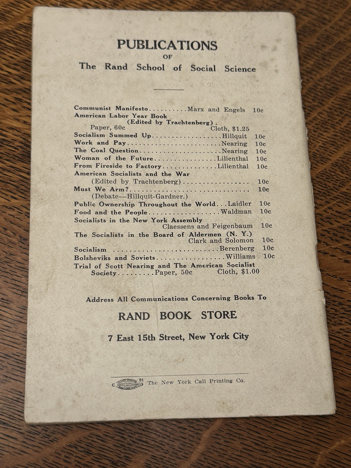 VTG Debs Decision Scott Nearring 1918 Marxist Communist