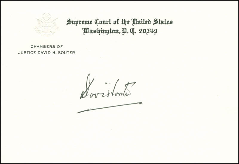 DAVID H. SOUTER – SUPREME COURT CARD SIGNED