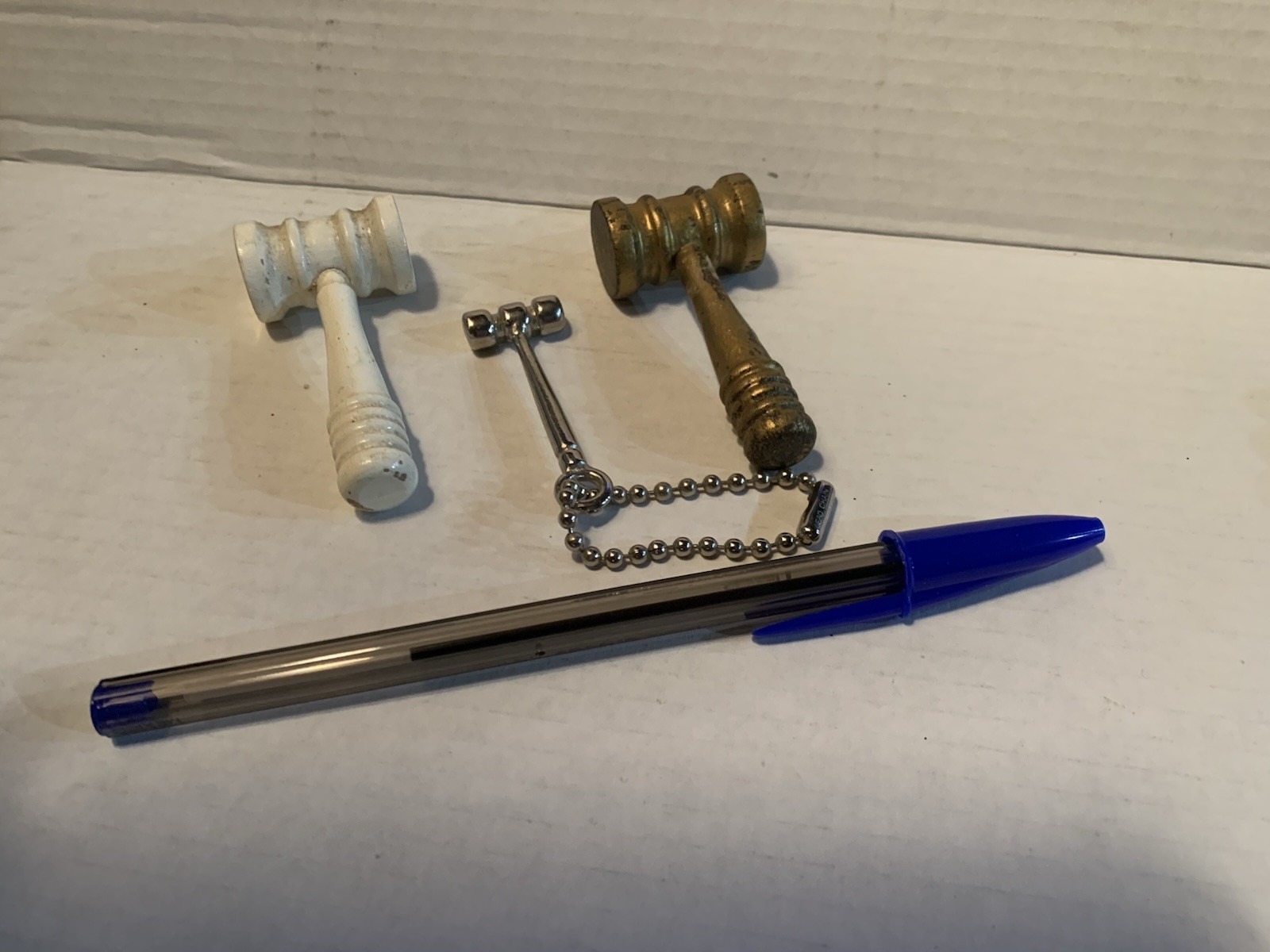 3 Miniature Mini Vintage Wood And Metal Gavels