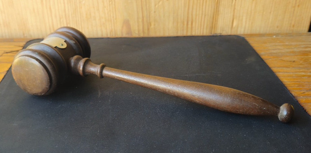 ORNATE WOOD GAVEL. 1966-1967. PRESENTATION PIECE. SOUVENIR