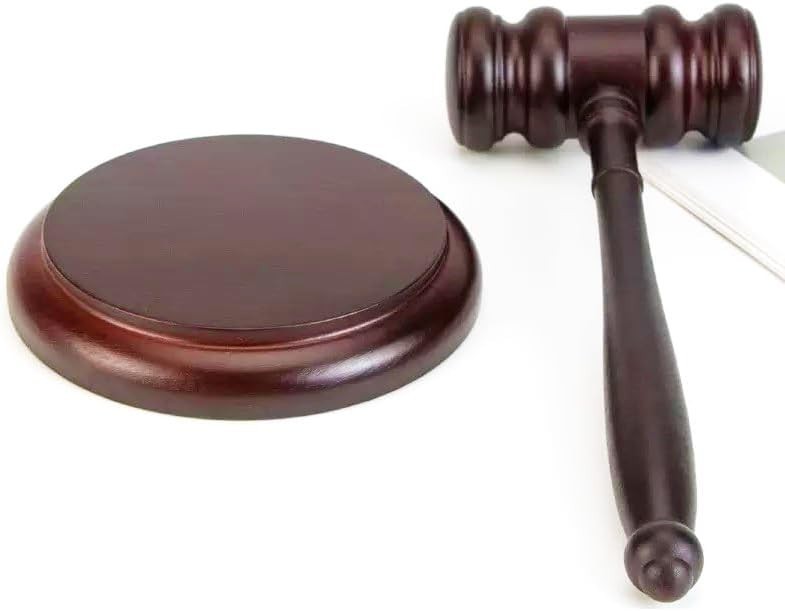 Professional Wooden Gavel and Block Set – Exquisite Craftsmanship for Court Use