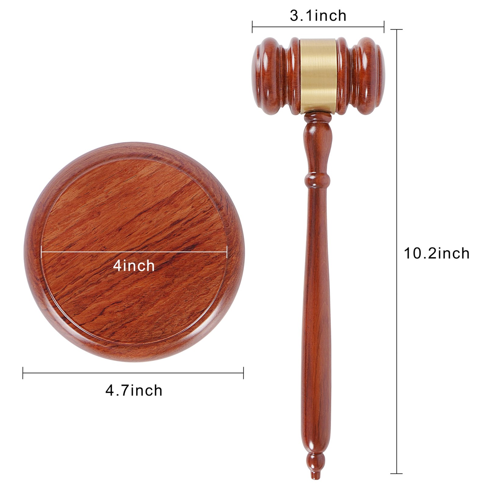 Wooden Gavel and Block Set, Apexstone Wooden Gavel and Sound Block Set for Lawye