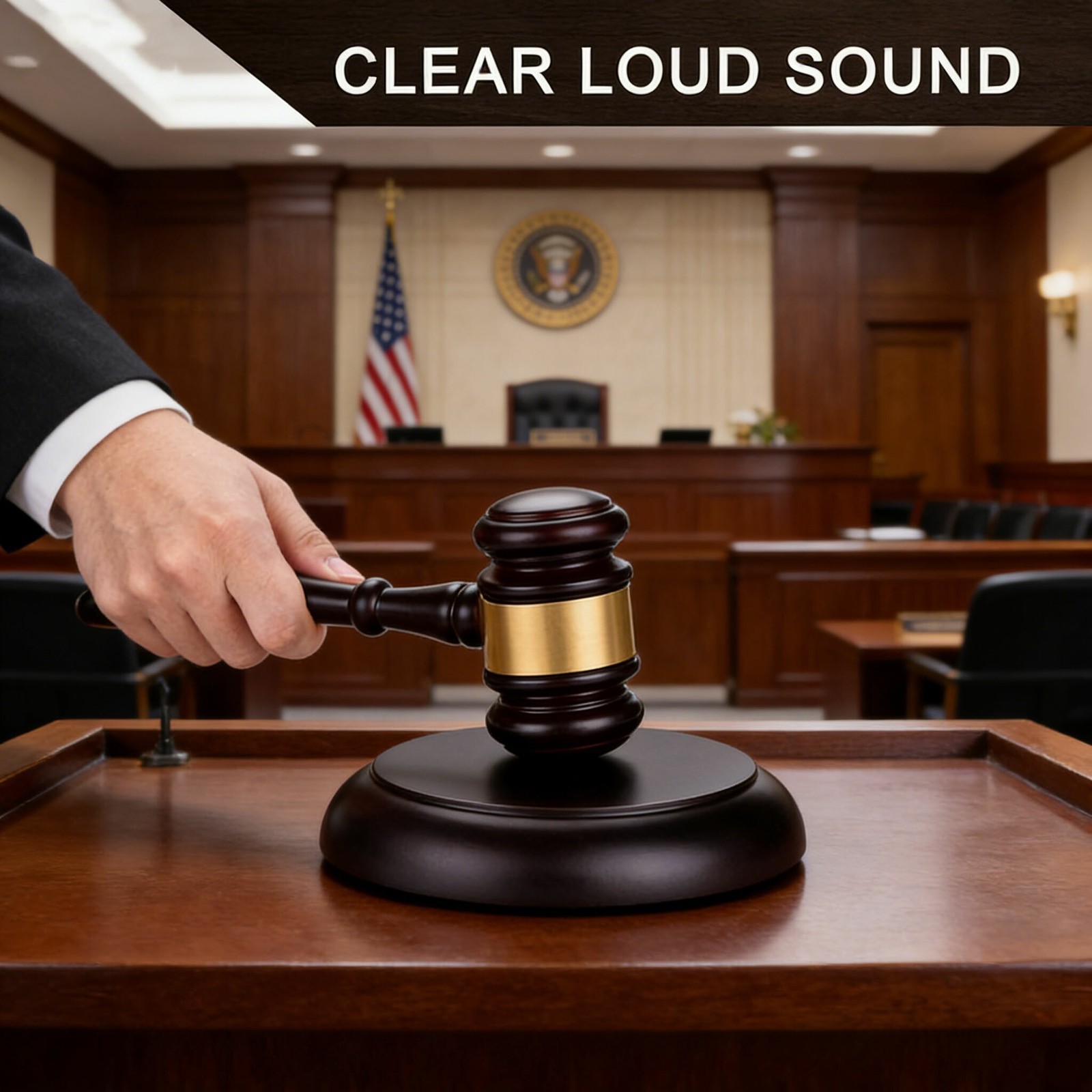 Solid Wood Auction Gavel: Loud Clear Sound Perfect for Law Courts & Auctions