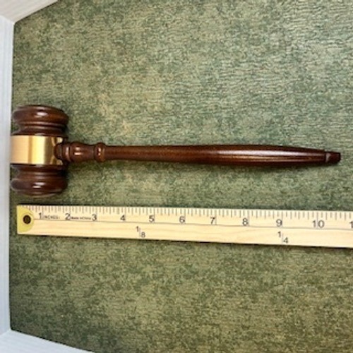 Symbol of Leadership Wood Gavel with Gold Band Made in America 10.5 Inch