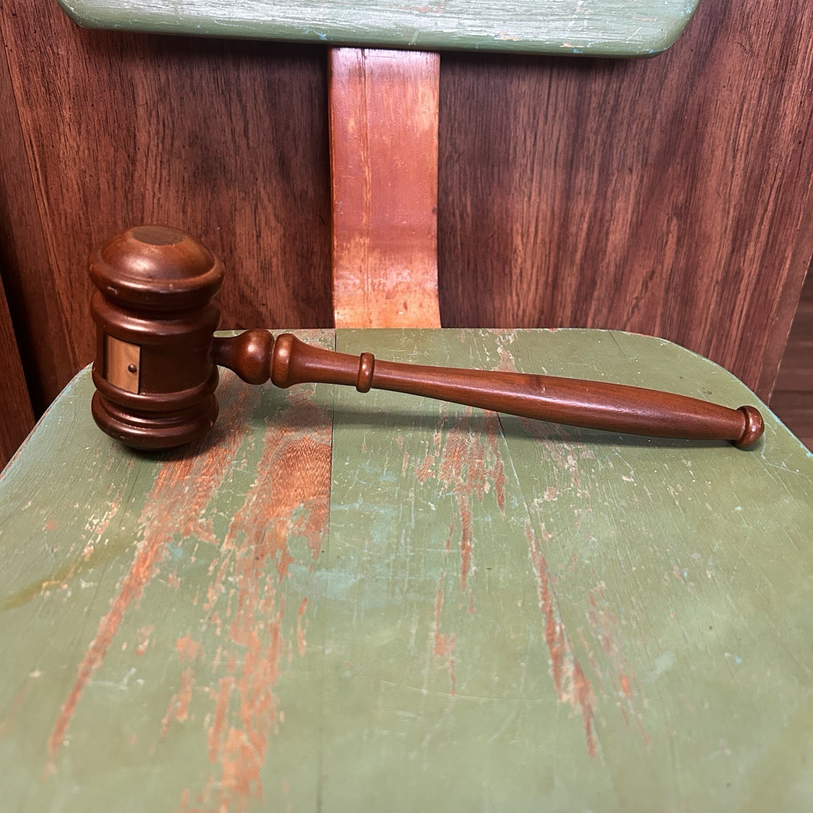 Vintage Wooden Gavel Auctioneers Judges 1967 Inscribed
