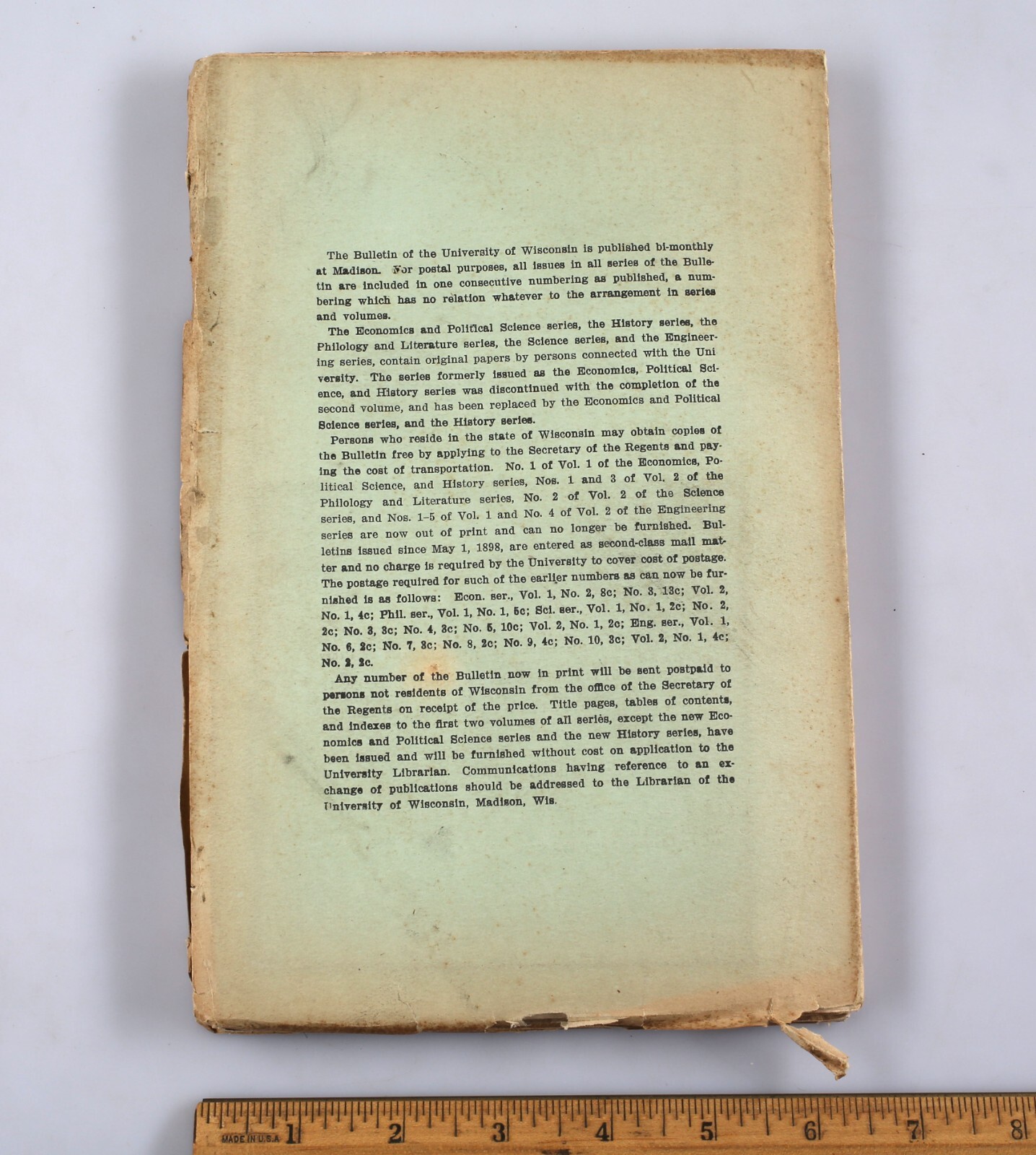 1906 University of Wisconsin Bulletin A History of the Northern Securities Case