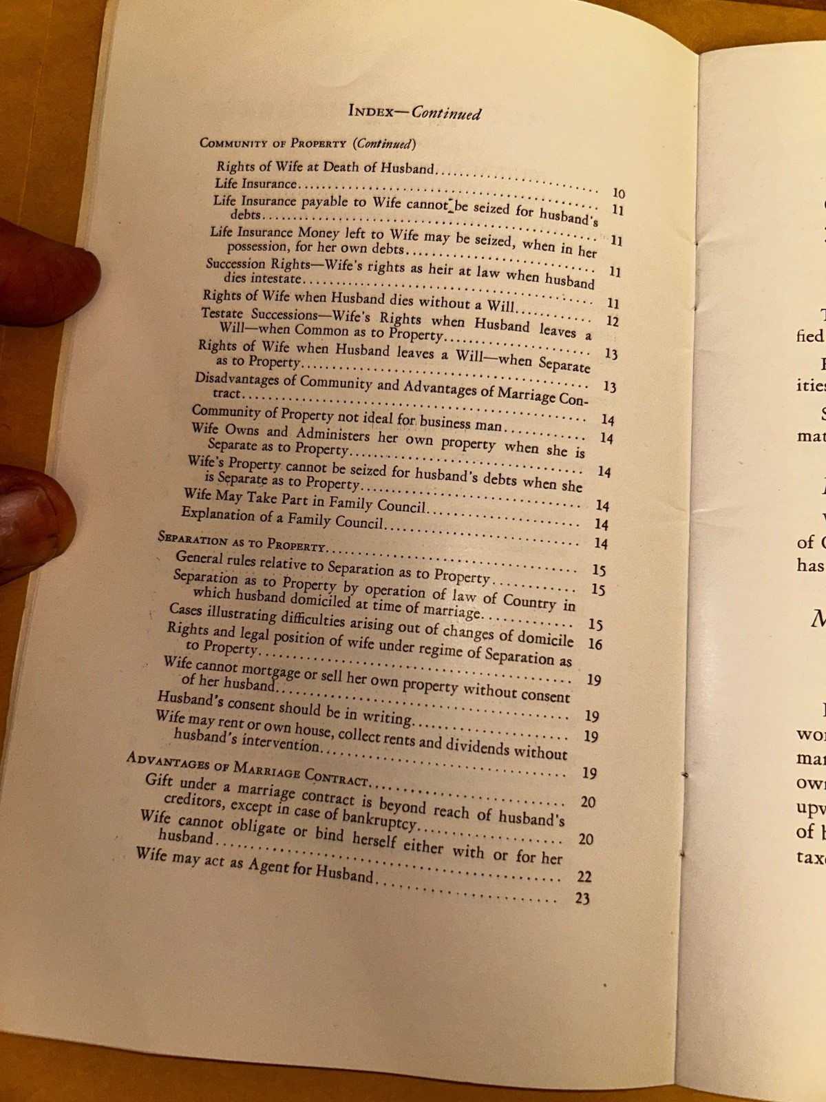 1936 Laws Governing Married Women in Quebec, Canada