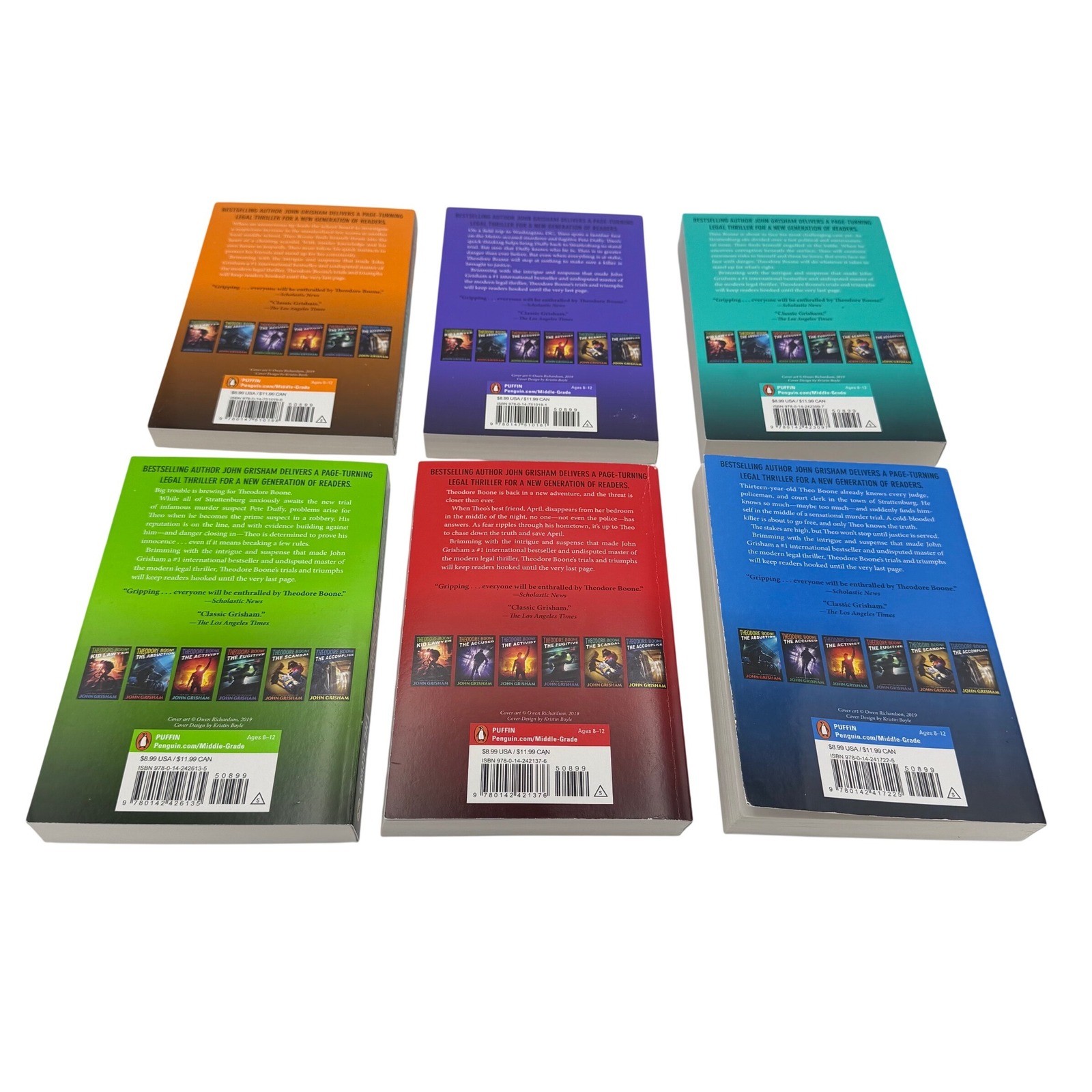 Theodore Boone John Grisham 6 Book Box Set Kid Lawyer Scandal Fugitive Activist