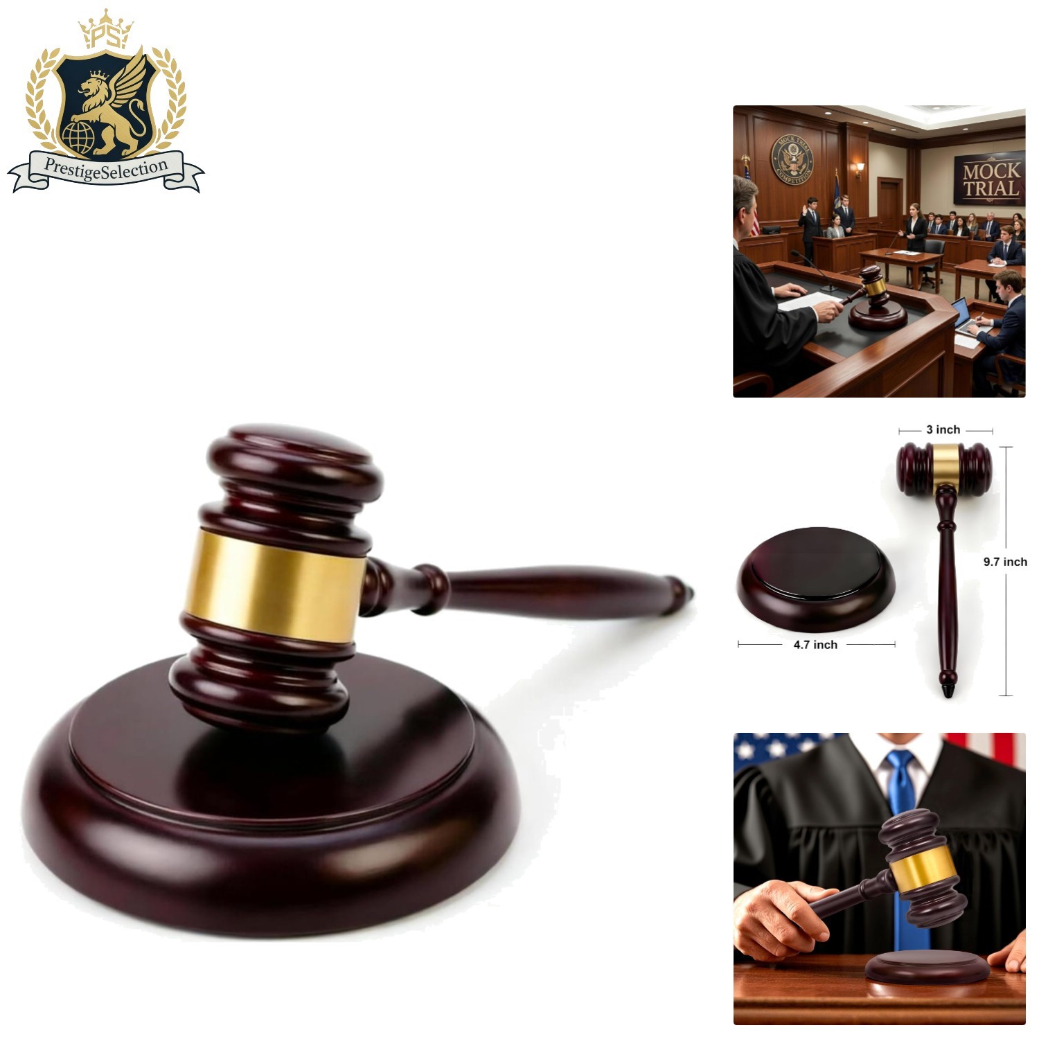 Loud Clear Strike Wooden Gavel with Block – Perfect for Meetings & Ceremonies