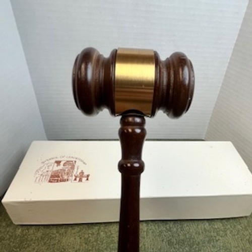 Symbol of Leadership Wood Gavel with Gold Band Made in America 10.5 Inch
