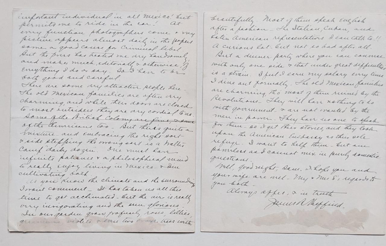 c1898-1925 SAMUEL R BETTS, JAMES R SHEFFIELD, EPHEMERA LOT w LETTERS & INVITES